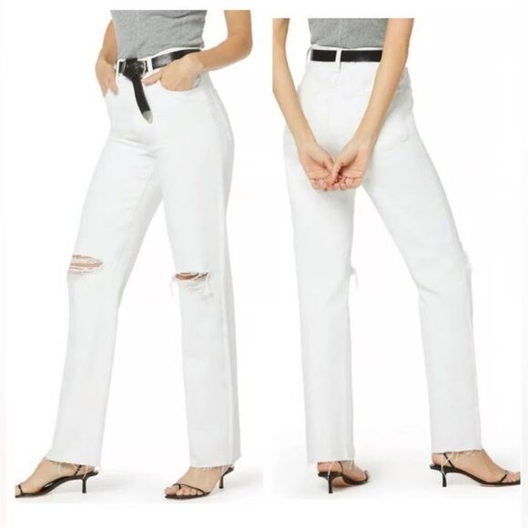 FAVORITE DAUGHTER  Anthro white denim ripped knees Boyfriend Jeans 26 - Picture 1 of 11